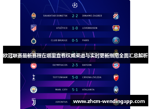 欧冠联赛最新赛程在哪里查看权威渠道与实时更新指南全面汇总解析